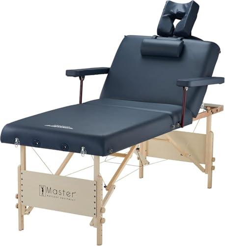 Master Massage 3 Section Coronado Salon 78cm Portable Massage Table, Folding Massage Table Bed Couch Package for Facial Tattoo