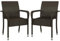 Yaheetech 2er Set Rattanstühle Stapelbar, Gartenstühle Stapelstuhl mit Armlehnen & Rückenlehne, Rattan Stuhl Balkonstuhl mit Verstellbaren Füße für Garten Balkon Terrasse, Braun