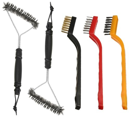 5PCS Grillbürste, 30cm Edelstahl Grill Reinigungsbürste, Messingbürste Grill aus Edelstahl, Grillbürste Messing, für Grillrost,Gasgrill, Holzkohlegrill, Gusseisengrill