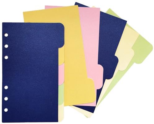 DY.2ten 10 Blätter A6 Ordner Register, Farbige Trennstreifen für Ordner mit 6 Loch, Index ​Teiler blanko für Ringbuch,Personal Organizer, Ringbucheinlagen