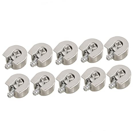 VILLCASE 10 Pièces Des étagères universel de liaison rail assorti Supports épingles Fixation goupille de connexion de meubles réparateur de meubles Alliage de zinc Silver