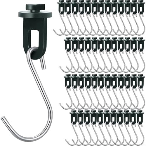 CNANRNANC Lot de 50 clips de fixation pour serre avec crochets en S - Pinces de support pour plantes de jardin - Accessoires de serre en plastique pour suspendre des pots de fleurs
