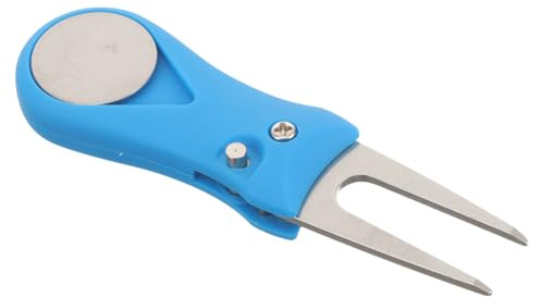 Gogogmee Herramienta de Reparación de Césped para Golf Portátil con Marcador de Bola Magnético Tenedor de Inoxidable para Restaurar Accesorio y Compacto para Golfistas