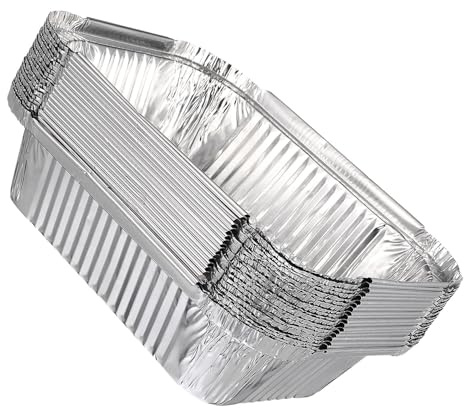 FUNOMOCYA 20 Pezzi Vassoi in Alluminio USA e Getta Quadrati Resistenti per Barbecue Torte Crostate e Arrosti Compatibili con Forni Tradizionali Tostapane e Friggitrici ad Aria
