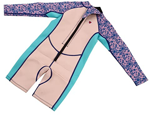 Fauitay Kids Wetsuit, 2.5MM Neoprene Long Sleeve Shorts Toddler Swimwear for Boys Girls, with Elastic Diving Fabric for Indoor Outdoor Swimming Surfing (Size 12)
