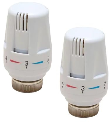 2 teste termostatiche per termostato, testa di ricambio per sistema di riscaldamento, controllo della temperatura, valvole TRV, termostato universale, per casa, camera da letto, ufficio (bianco)