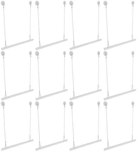 SEWACC Kit da 12 Set Binari per Montaggio Poster con Ganci per Quadri in Tela Asta Bandiera Banner Guida da 30Cm per Esposizioni Commerciali e Display Supermercati