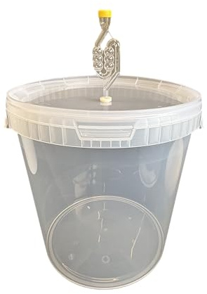 SILPLAST Fermenteringsbehållare 30 l fermenteringsbehållare med jäsrör lock tätningsgummi jäskorg hink för öl vin eller nät livsmedelssäker trädgårdsballong perfekt för hobbybryggare transparent