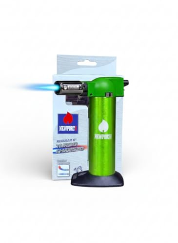 Newport Zero Butane Torch Lighter, 6 Turbo Charged, Adjustable Flame, Safety Lock, Piezo Ignition, Refillable Culinary & Craft Torch for Cooking, Jewelry, Camping, Cigar, DIY (Jungle)