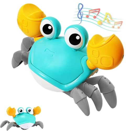 Giocattolo per bambini a forma di granchio che gattona,musica, luce LED musicale, giocattoli per neonati da mettere a pancia in giù,giocattoli per il tempo 3 4 5 6 7 8 9 10 11 12 anni