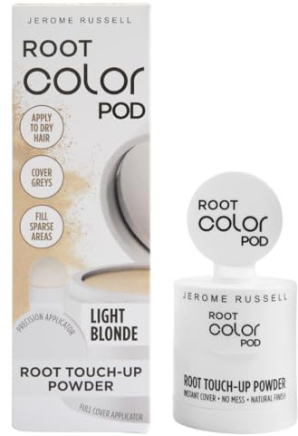 Jerome Russell Color Pod LIGHT BLONDE | Root & Hairline Touch Up Powder | Instant Grey Coverage | Thinning Hair Filler | Smudge Proof | Vegan | Dual Applicators for Precise & Full Cover