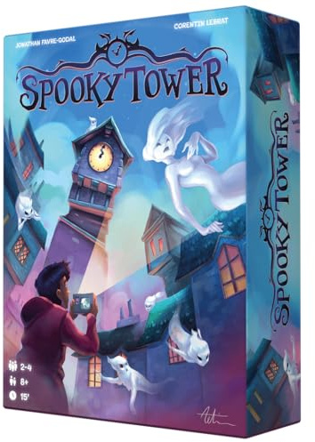 Asmodee Spooky Tower, kooperativt brädspel, 8-årig start för 2–4 spelare, spansk version