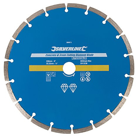 Silverline 589673 Lame Dischi Diamantate per Cemento e Pietra, 230 x 22.2 mm