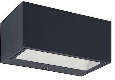 LED Außenwandleuchte GEMINI, moderne Wandlampe aus Aluminium in Anthrazit, Außenlampe,rechteckige Wandleuchte mit Up&Down-Effekt,wetterfeste Außenleuchte,4000 Kelvin (neutralweiß),700 Lumen,10,5Watt…