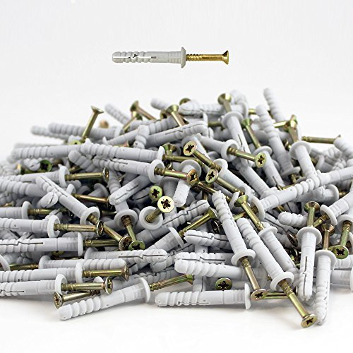 Hammer Fixings Nylon Plugs 6 x 60 Set of 200 Mushroom Nail Dowel Pre-Assembled