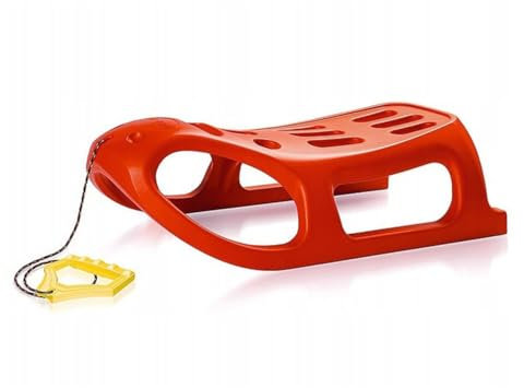 Prosperplast Kinderschlitten Little Seal aus Kunststoff mit Zugseil 86 x 46 x 25 cm, rot – robuster Rodelschlitten für Winterspaß