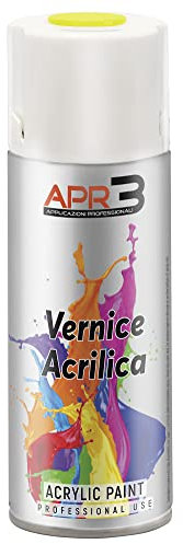 APR3 - S400FLUOR2 Smalto Spray per Finiture Speciali Fluorescenti, Colore Giallo, Bomboletta Spray in Banda Stagnata 100% Riciclabile all'Infinito da 400 ml