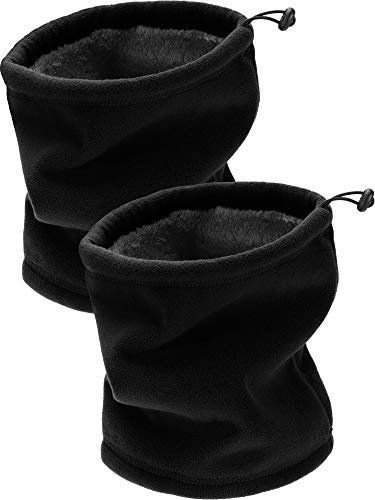 Tatuo 2 Pcs Winter Neck Warmer Gaiter for Men Women, Black