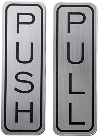Burning desire 304 Grade Stainless Steel Premium Push/Pull Set Door Vertical Sign 5 x 1.5 inch Stylish (Pack of 1)