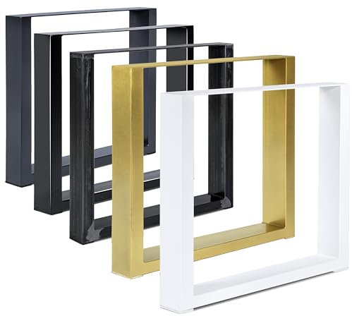1 Paar Tischgestell Tischbeine Tischuntergestell Tischkufen Profil 100x40 (80x72 cm, Schwarz)