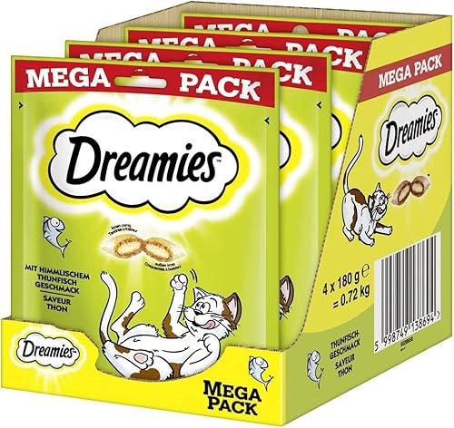 Dreamies Cat Snack mit Thunfisch Mega Pack | 4 x 180g Katzensnack