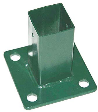 Bodenplatte, grün RAL 6005 / anthrazit RAL 7016, 100x100mm für 40x40 mm Pfosten Doppelstabmatten- Stabmattenzaun (grün - RAL 6005)