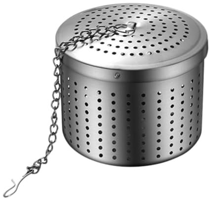 Cabilock Gewürzsieb Aus Edelstahl Edelstahl Gewürze Sieb Gewürzfilter Teefilter Losen Kanne Gross Teesieb Edelstahl Für Teefilter Teesieb Tee Kugelsieb mit Tragekette und Haken Küchen Kochz