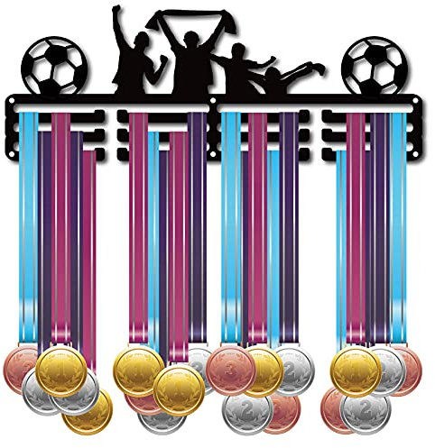 CREATCABIN Fußball Image Player Medaillen Aufhänger Halter Display Rack Medaillen Display Über 60 Medaillen Ständer Wandhalterung Aufhänger Dekor Für Sport