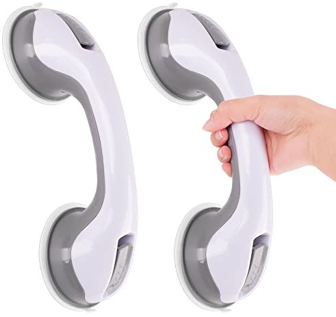 2 PCS Ventouse de Poignée Douche, Poignée Baignoire de Sécurité - Sans Perçage - Poignée de Baignoire Murale, Barres d'appui de Salle de Bain Antidérapante pour Salle de enfants et personnes âgées