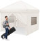 Ej.Victor Pavillon 3x3m Faltpavillon Wasserdicht Stabil Winterfest, Pop Up Faltpavillon mit Mesh Seitenwänden und 4 Sandsäcke, 50+ UV-Schutz Party Pavillon Gartenzelt Partyzelt, Khaki