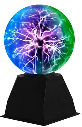 Pheashine Sfera al Plasma 6'' Lampada al plasma Magica Sensibile al Tocco e al Suono, Luce colorata, Luci Notturne Novità Luce a Sfera