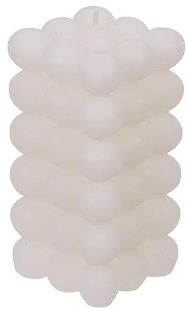 Stearinljus äkta vaxljus blockljus bubbla vitt heminredning jul födelsedag äkta vax formljus 6 x 12 cm