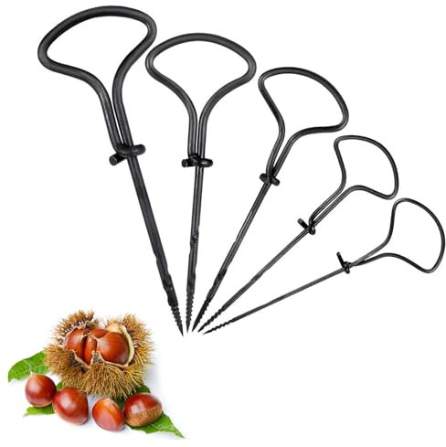 smartelf 5 Stück Kastanienbohrer, Kastanienbohrer Kinder, Kastanienbohrer Set, Handbohrer, Handholzbohrer mit Griff für Kastanien als Nagelbohrer, Handbohrer Set, Bohrer für Kastanien