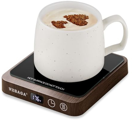 VOBAGA Coffee Mug Warmer & Coffee Warmer for Desk with 5 Temp Settings Display, Mug Warmer with 2-12H Auto Shut Off, Beverage Warmer for Milk, Tea, Candle, Ideal Coffee Gifts for Women Men(No Cup)