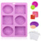 1 Lila Silikon Seife Formen, 6 Mulden Seifenformen, Handgefertigte Seifenform mit Blätter, Soap Mold mit 3 Schäumendes Netz, 3 Kleine Silikonform, Seifen Selber Machen Set für Handarbeit,Kerzen