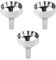 Moguri 3 kleine Trichter zum Befüllen von Flaschen, Mini-Fülltrichter aus Metall, Trichter aus Aluminium für Weintöpfe von Flüssigkeiten, Kosmetika,Öffnungsdurchmesser 1,8 cm