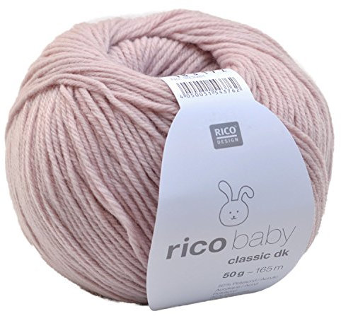 Rico Wolle Baby Classic dk, Babywolle weich und pflegeleicht zum Stricken oder Häkeln, 50% Polyamid, 50% Polyacryl, 50g 165m, Nadelstärke 3,5-4 mm (052 orchidee)