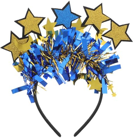 TOVINANNA Diadema Decorativa Cabeza con Estrellas y Luna Tocado Festivo para Eid Fitr Adornos Cabello de Purpurina para Niñas para Fiestas de Ramadan