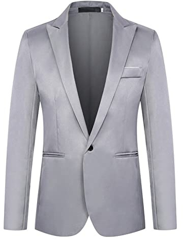Generisch Sakko Chaqueta moderna de negocios para hombre, corte ajustado, chaqueta de boda, deportiva, ocio, chaqueta de traje regular para hombre, moda, monocolor, chaqueta de traje festivo