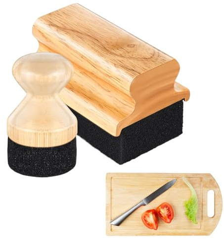 Applicateur d'huile en bloc de boucher - Robuste, fonctionnel, pour couper les pinceaux à huiler, planches à récurer la crème, restaurer les cuillères en bois - Restauration de cuillères en bois