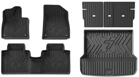 Bil Gummigolvmatta För Zeekr 7X 2024-2026 Bilgolvmattor Cargo Ryggstöd Liner Trunk Pad TPE 3D Fotmatta Alla Väder Tillbehör Vänster/Höger Drive(Left full set)