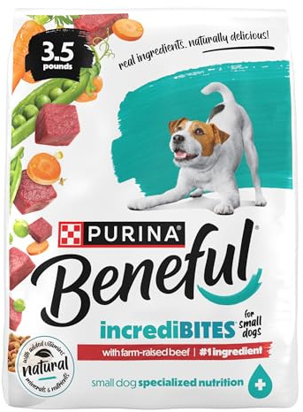 Purina Beneful Incredibites With Farm-Raised Beef Natural Small Breed Dry Dog Food With Added Vitamins, Minerals and Nutrients - (Pack of 4) 3.5 lb. Bags