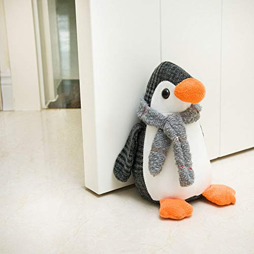 Marwood Cute Door Stopper Decorative Door Stops for Home and Office, Penguin Weighted Interior Doorstop Fabric Stuffed Animal Door Stopper Floor Decorative