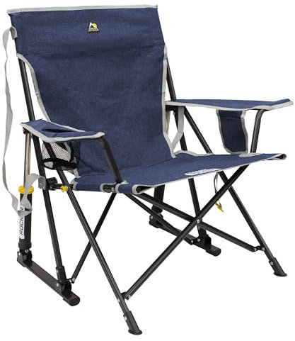GCI Outdoor Kickback Rocker Tragbarer Schaukelstuhl & Outdoor Camping Stuhl, Heathered Indigo