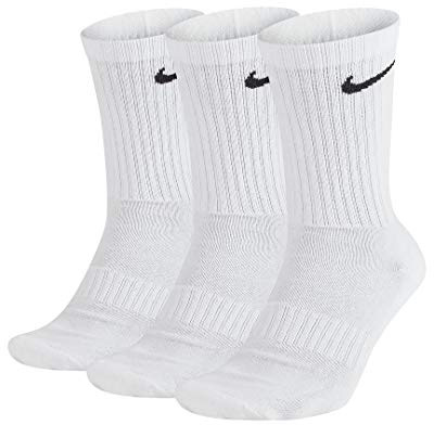 Nike Everyday Cushioned Training Socks, Pack of 3, white / black, L