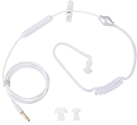 Niiyen Cuffie cablate, Cuffie intrauricolari, Cuffie intrauricolari Auricolare di sicurezza con tubo dell'aria con sostituzione del microfono per hotel con personale rituale radiofonico(#1)