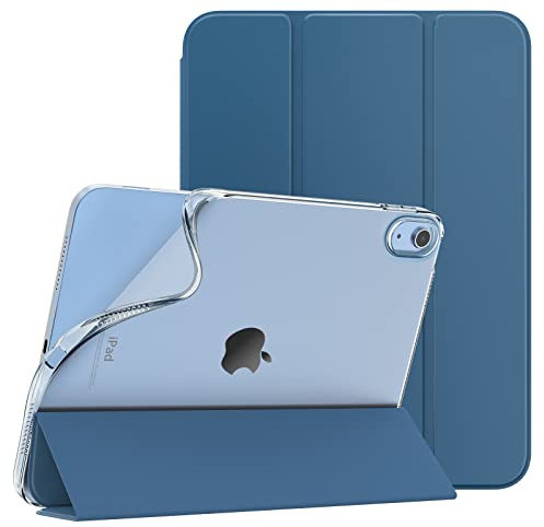 TiMOVO Hülle für iPad A16 11. Generation 11 Zoll 2025, iPad 10. Generation 2022 10.9 Zoll, Schlankes Weiches Gefrostetes Transluzent TPU Schutzhülle, Auto Schlaf/Aufwach, Grau Blau