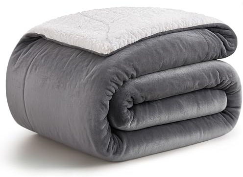 KANKAEU Manta Sofa 160x200 cm, 550 gsm Extremadamente Suave y Gruesa, Manta de Invierno para Cama y Sofá, Polar y Sherpa Reversible, Lavable a Máquina