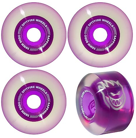 Spitfire Skateboard Wheels 58mm Sapphire 90A Purple Soft and Fast with F4 Core