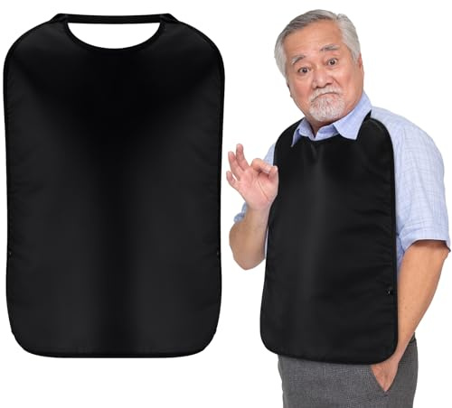 Twistover 1 Pc Adult Bib for Men Double Layer,Pure,Black